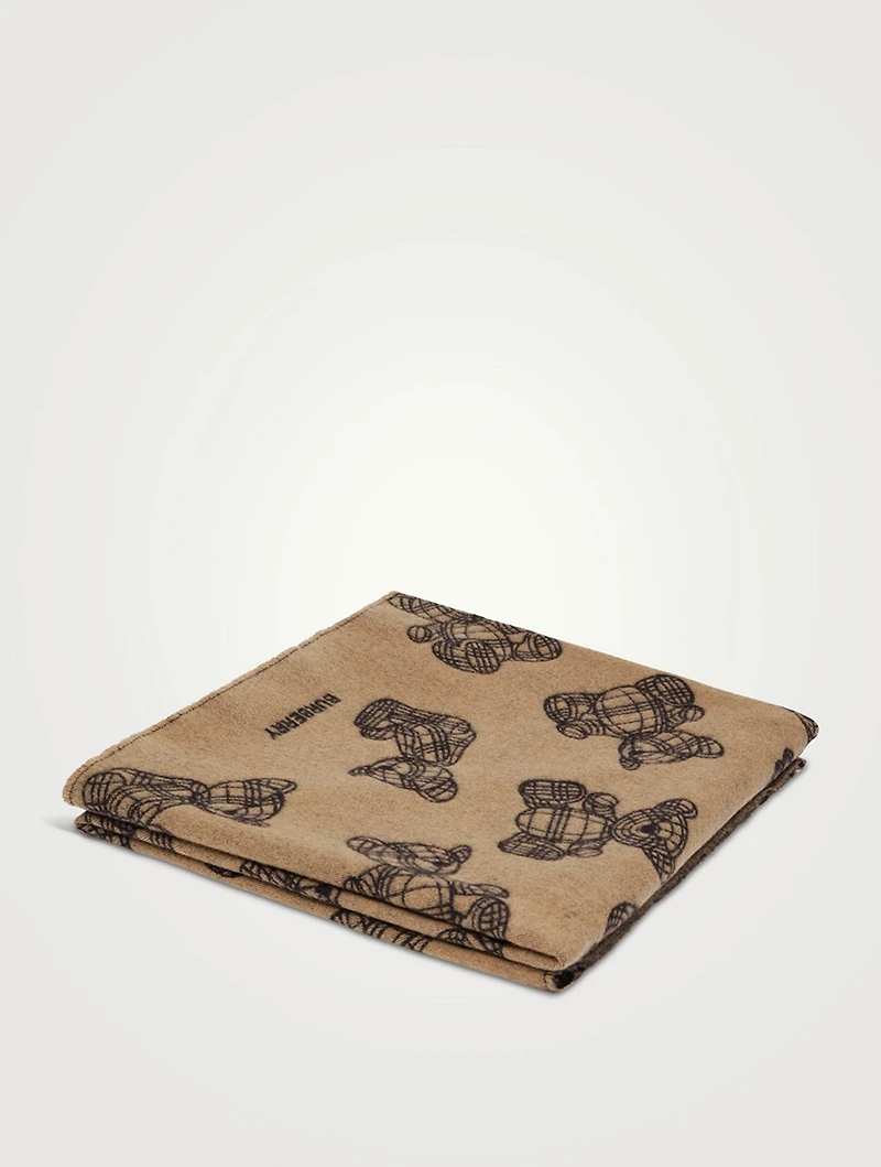 Thomas Bear Cashmere Wool Jacquard Blanket