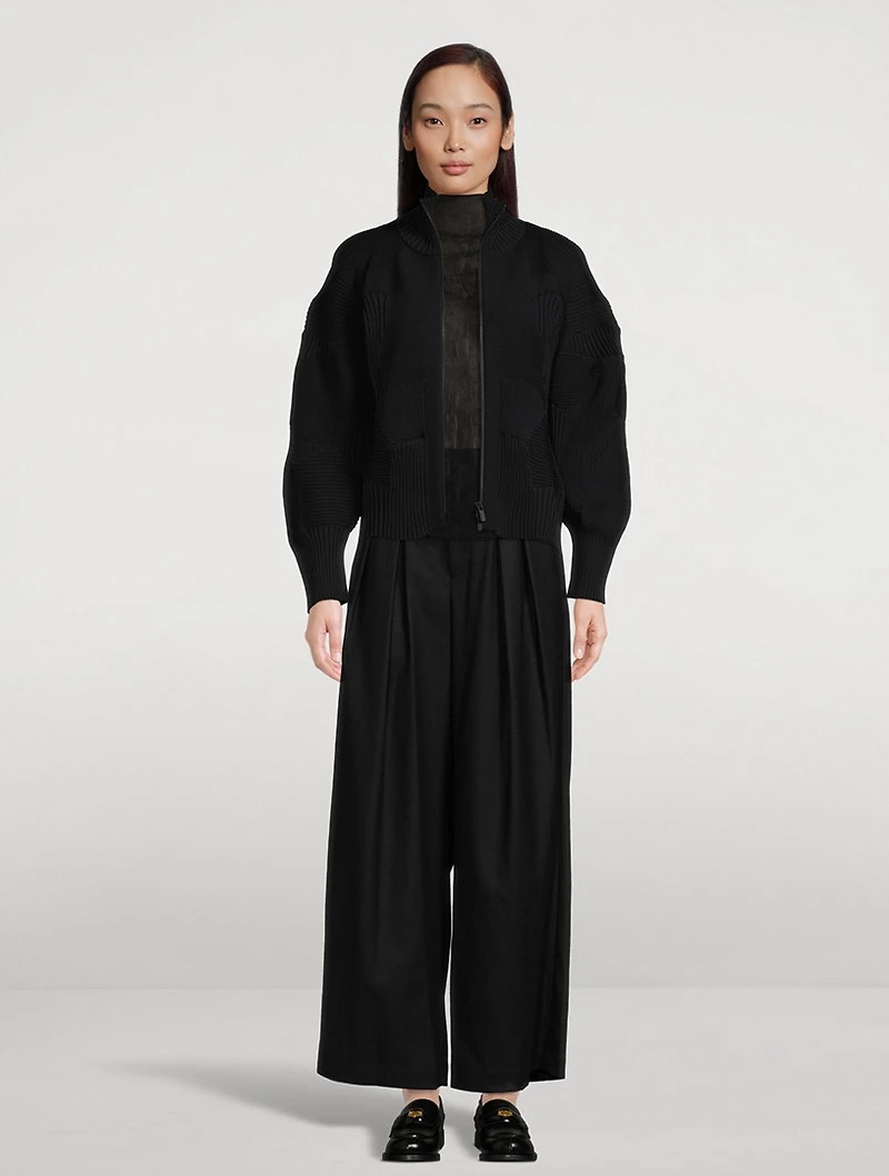 Pleated Wide-Leg Trousers