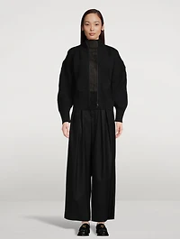 Pleated Wide-Leg Trousers