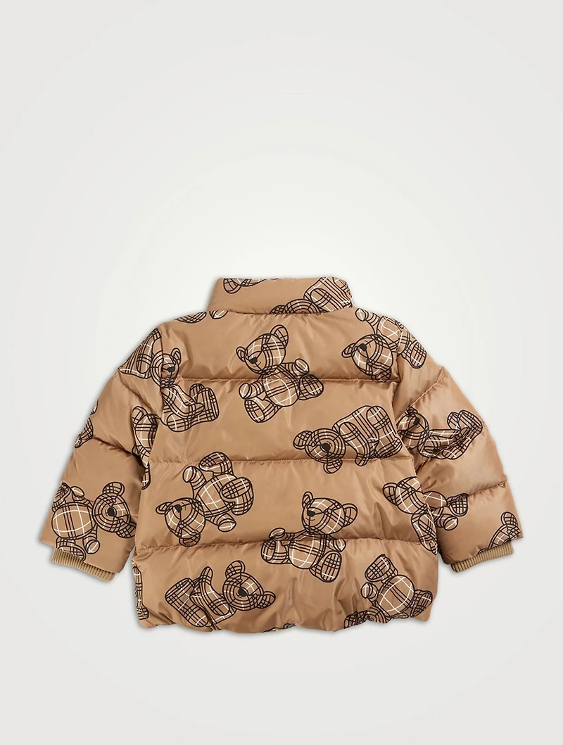 Nylon Puffer Jacket In Thomas Bear Print