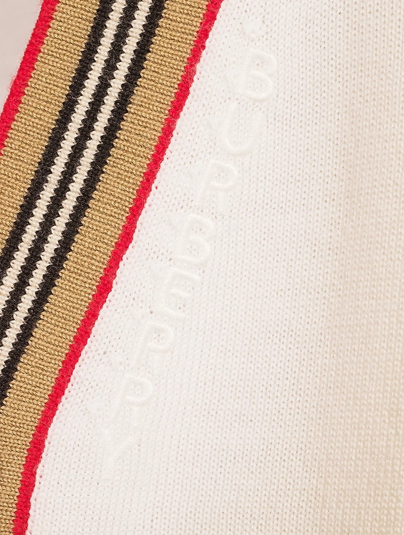 Icon Stripe Trim Wool Cardigan