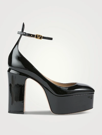 Tan-Go Patent Leather Platform Pumps