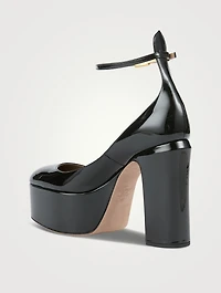 Tan-Go Patent Leather Platform Pumps
