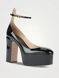 Tan-Go Patent Leather Platform Pumps