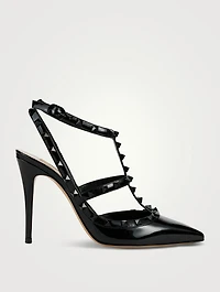 Rockstud Leather Ankle-Strap Pumps