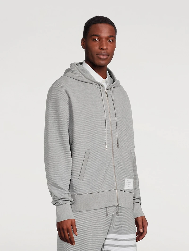 Cotton Ottoman Rib Zip Hoodie