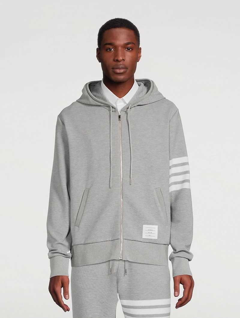 Cotton Ottoman Rib Zip Hoodie
