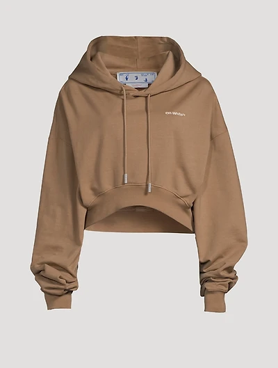 Embroidered Logo Cropped Hoodie