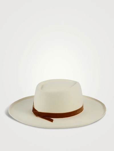 Val Diamond Wool Boater Hat