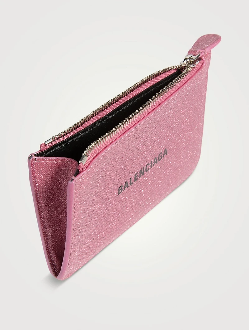 Cash Glitter Zip Card Holder