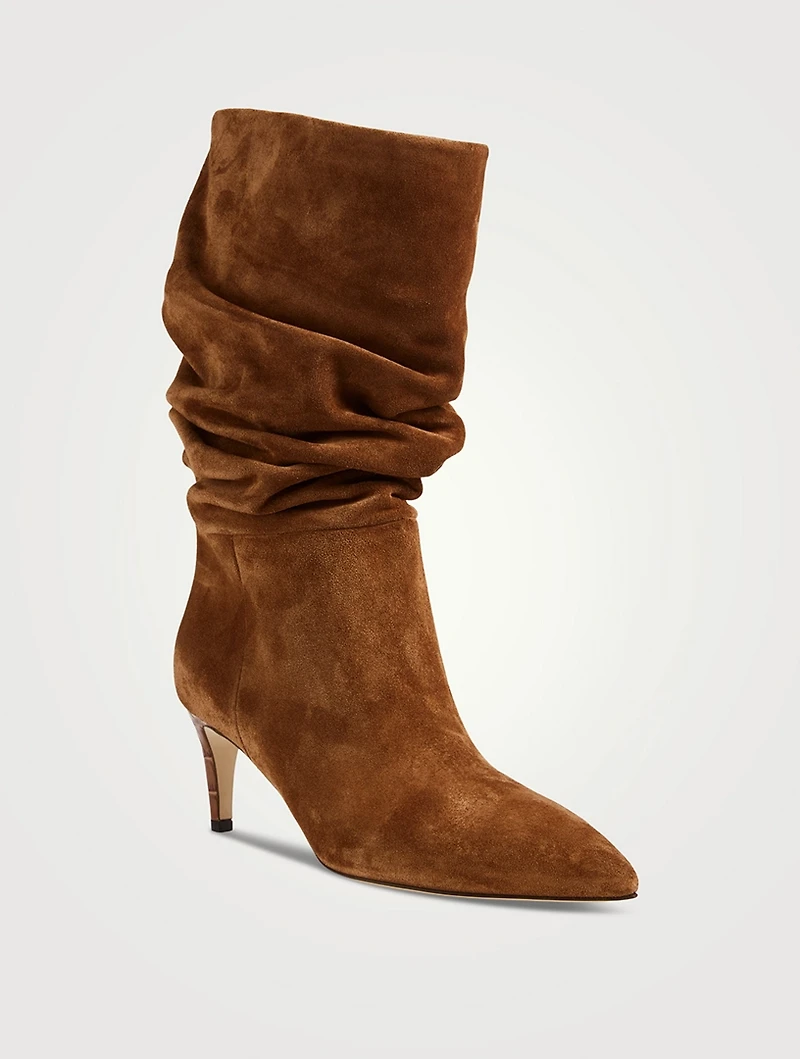 Slouchy Suede Mid-Calf Boots