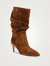 Slouchy Suede Mid-Calf Boots
