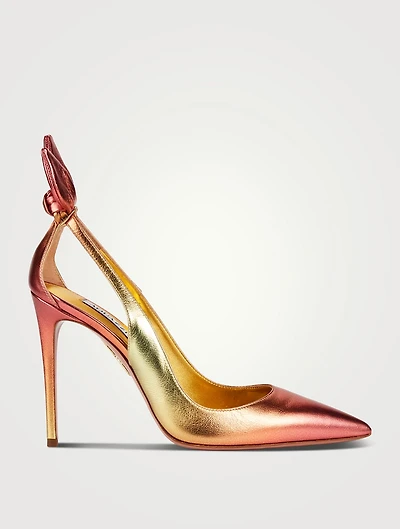 Bow Tie Nappa Leather Pumps