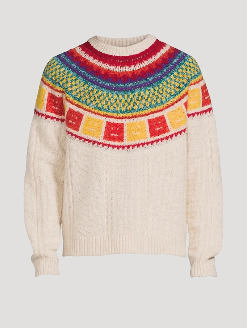 Rainbow Wool Crewneck Sweater
