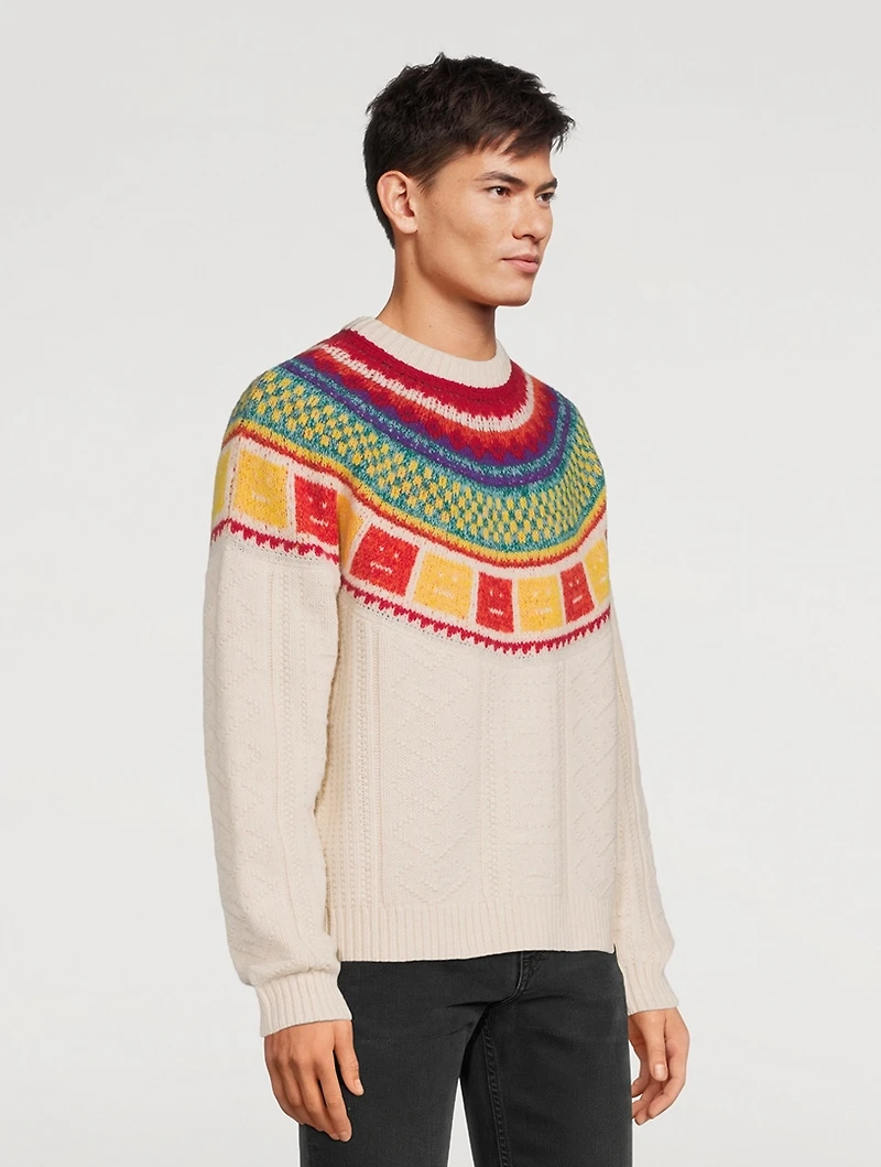 Rainbow Wool Crewneck Sweater