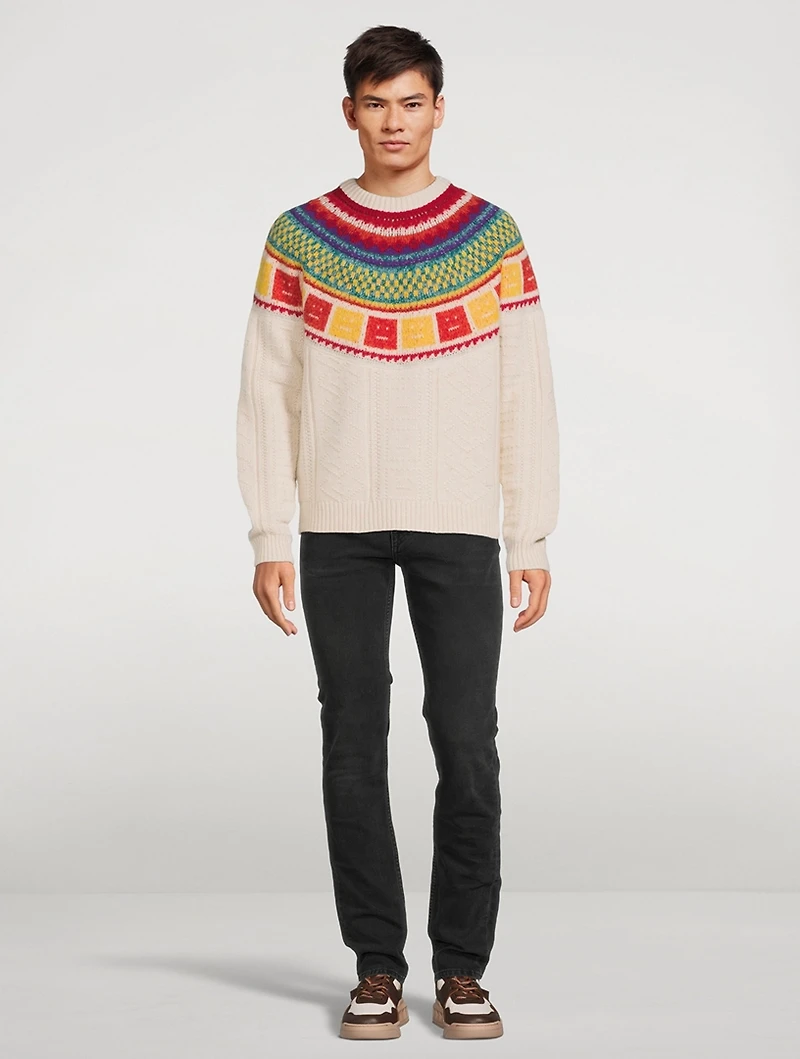 Rainbow Wool Crewneck Sweater