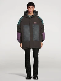 Nylon Down Puffer Jacket With Hood