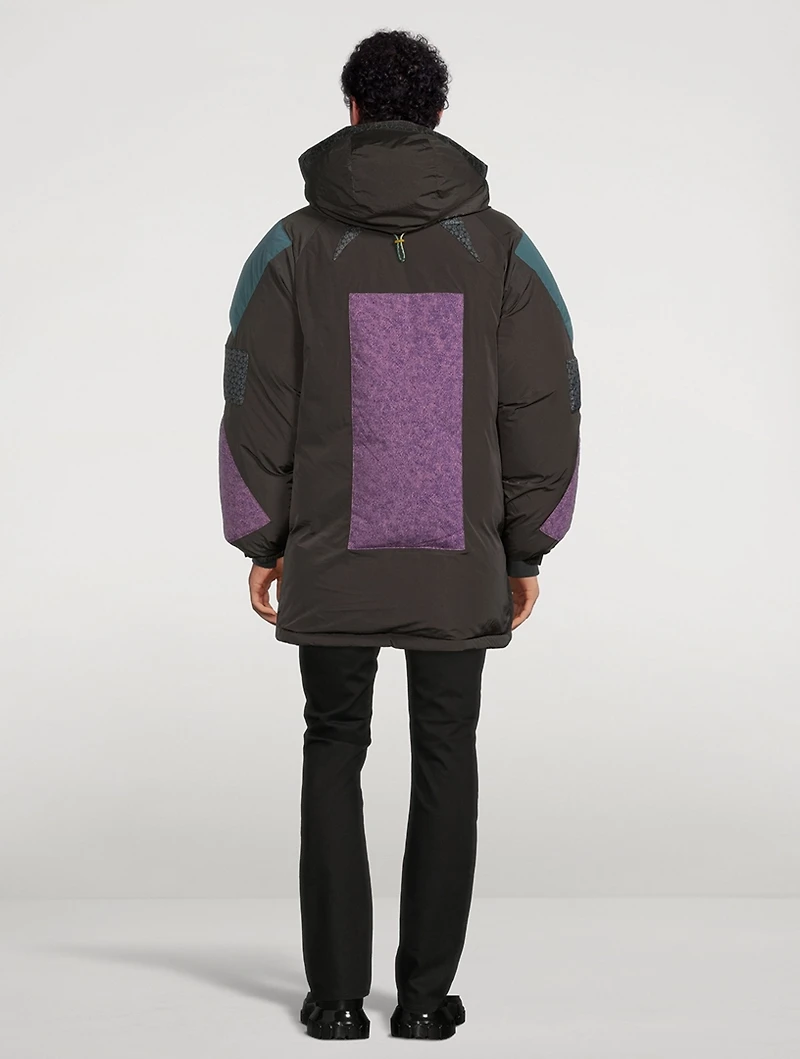 Nylon Down Puffer Jacket With Hood