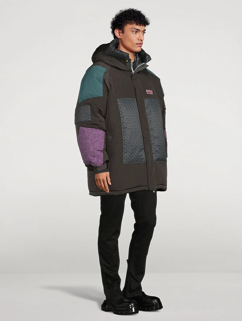 Nylon Down Puffer Jacket With Hood