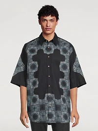 Crinkled Cotton Shirt Kaleidoscope Print
