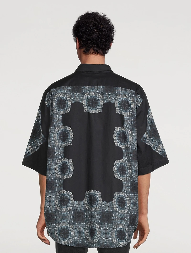 Crinkled Cotton Shirt Kaleidoscope Print