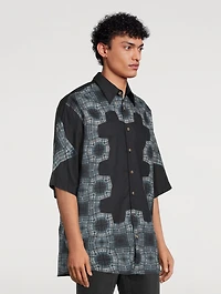 Crinkled Cotton Shirt Kaleidoscope Print