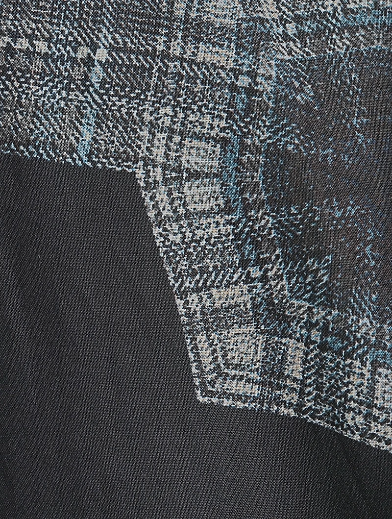 Crinkled Cotton Shirt Kaleidoscope Print