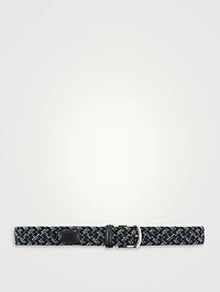 Interwoven Belt With Leather Trim
