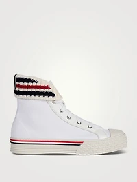 Canvas Tartan Collegiate High-Top Sneakers