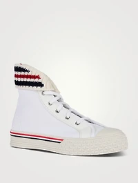 Canvas Tartan Collegiate High-Top Sneakers