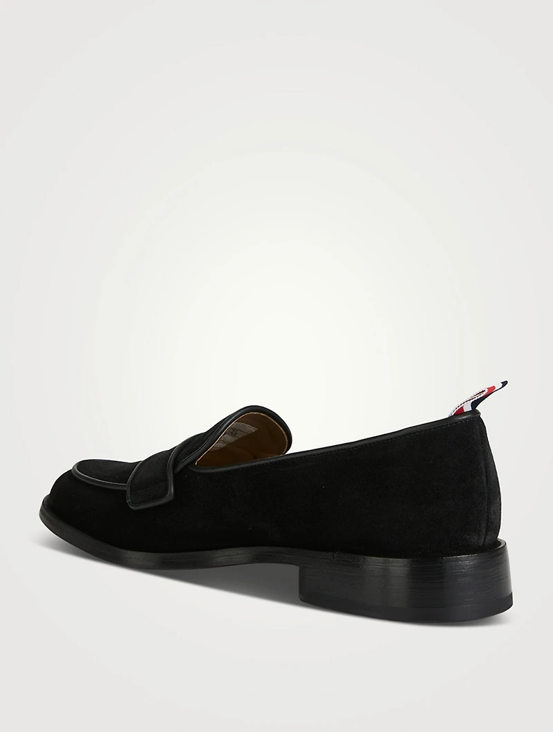 Fine Kid Suede Varsity Penny Loafers