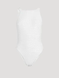 Sequin-Embellished One-Piece Swimsuit