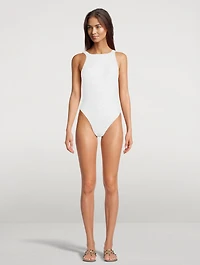 Sequin-Embellished One-Piece Swimsuit
