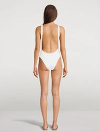 Sequin-Embellished One-Piece Swimsuit
