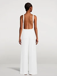 Sequin-Embellished Wide-Leg Pants