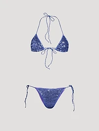 Sequin-Embellished Bikini Set