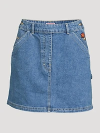 Boke Flower Denim Mini Skirt