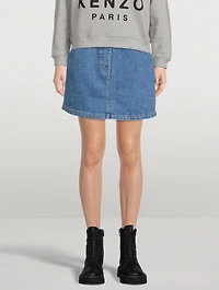 Boke Flower Denim Mini Skirt