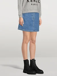 Boke Flower Denim Mini Skirt