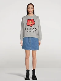 Boke Flower Denim Mini Skirt