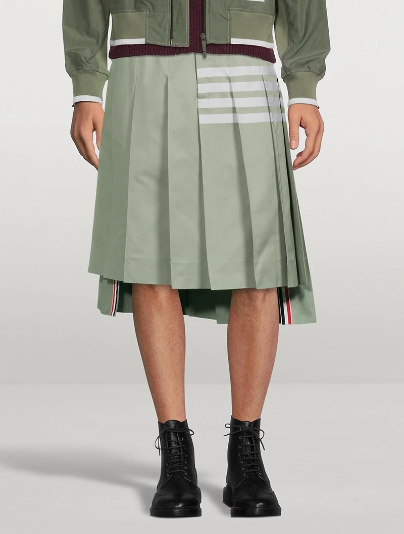 Hairline Madras Check Pleated Skirt