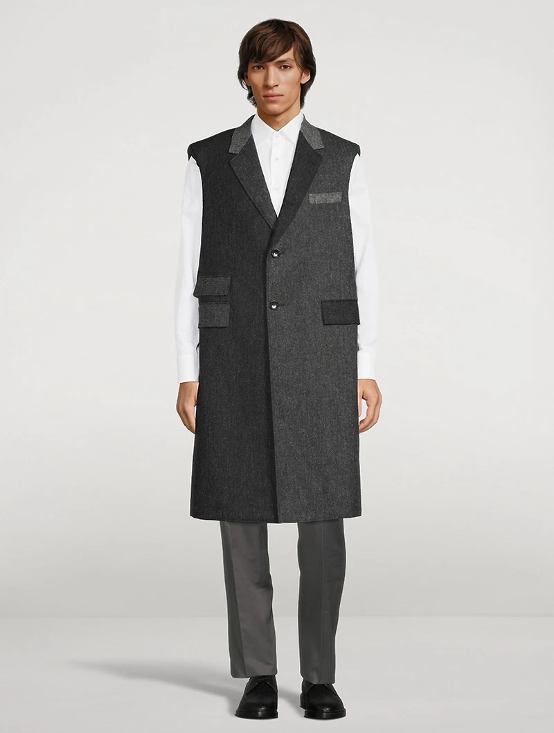 Donegal Tweed Sleeveless Suit Coat