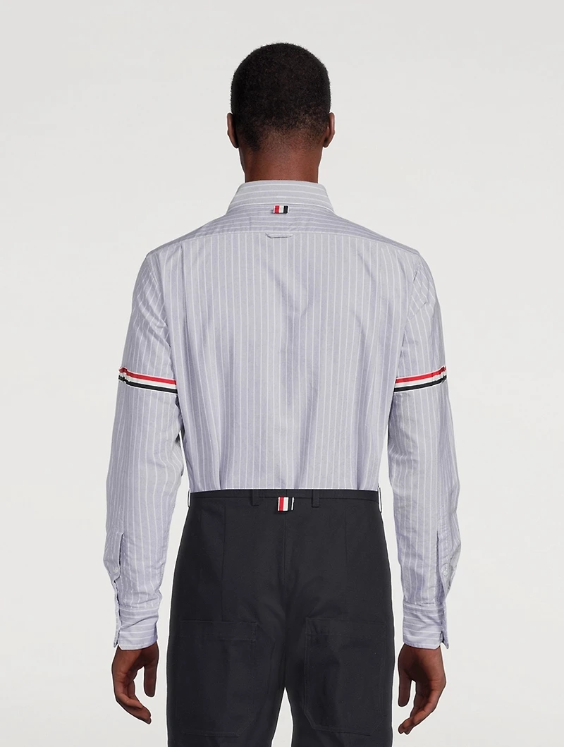Shadow Pinstripe Oxford Shirt With Armbands