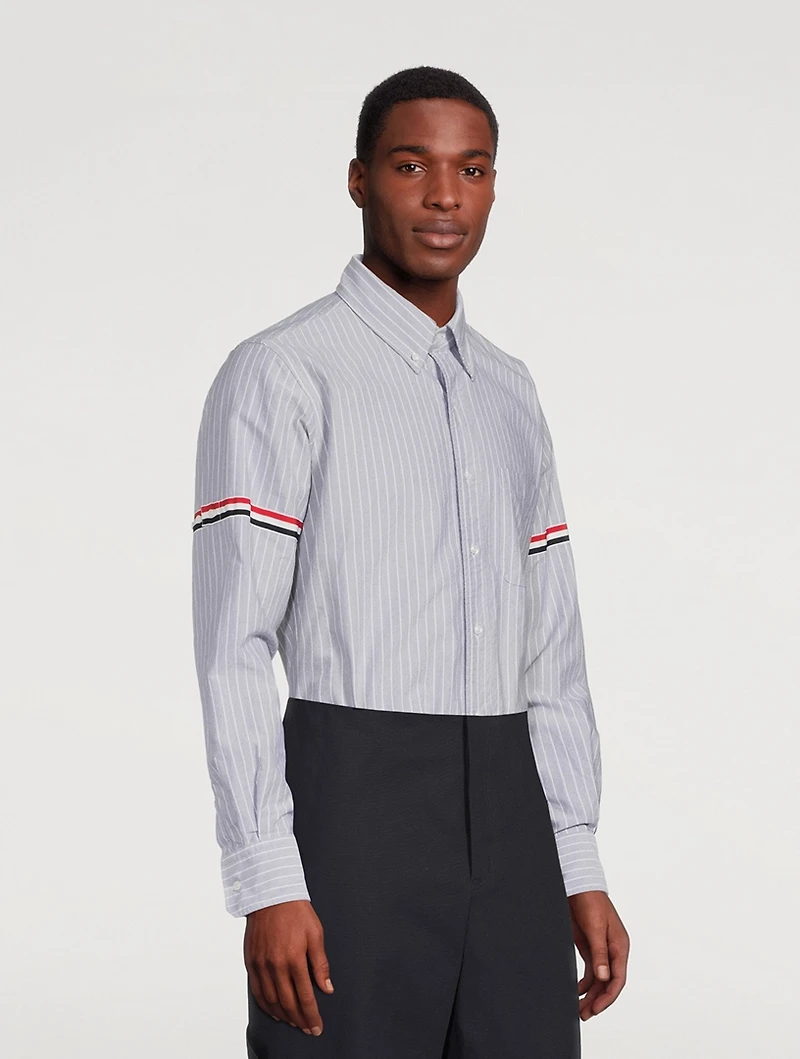 Shadow Pinstripe Oxford Shirt With Armbands