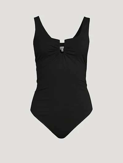 Good Touch Ruched U-Ring Bodysuit