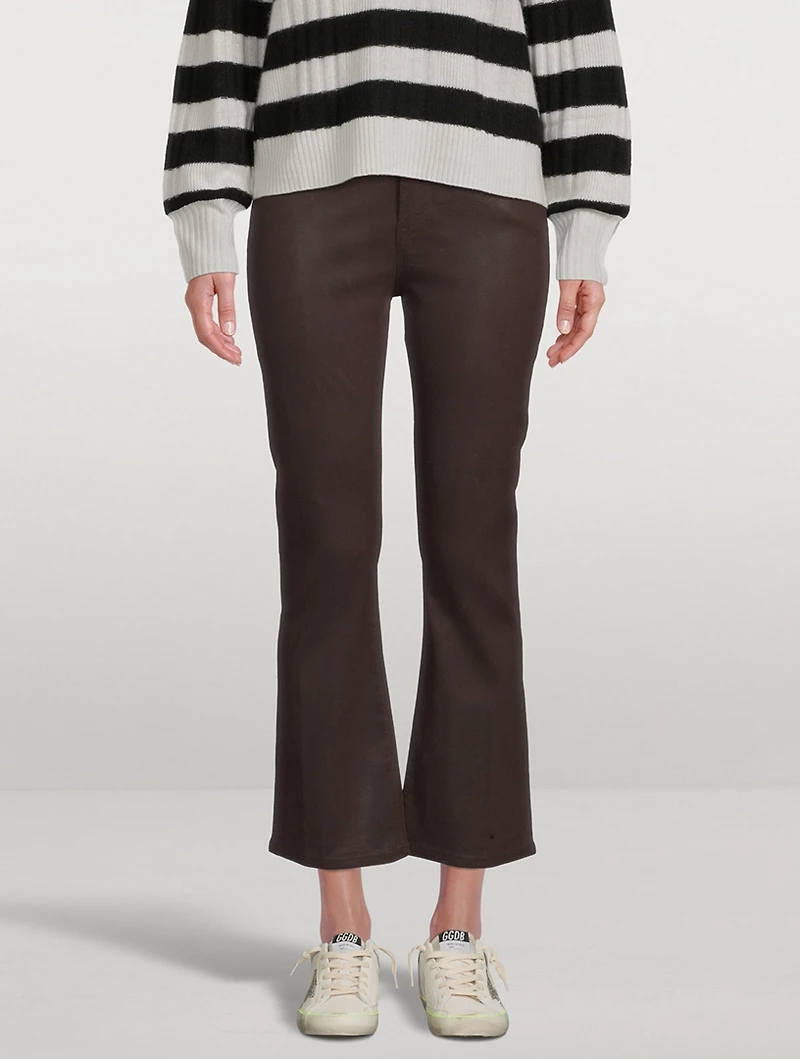 Le Crop Mini Bootcut Coated Jeans