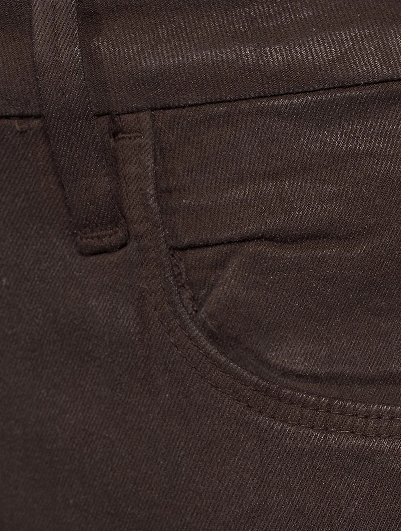 Le Crop Mini Bootcut Coated Jeans