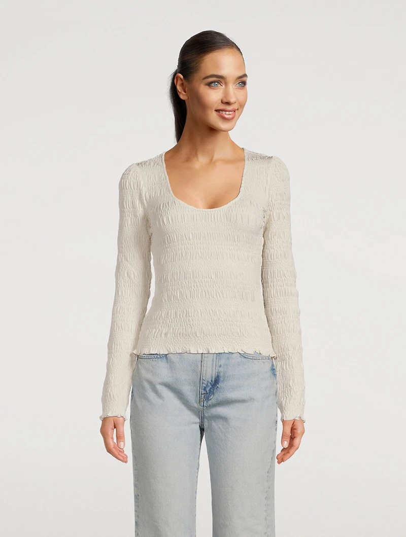 Scoopneck Crepe Top