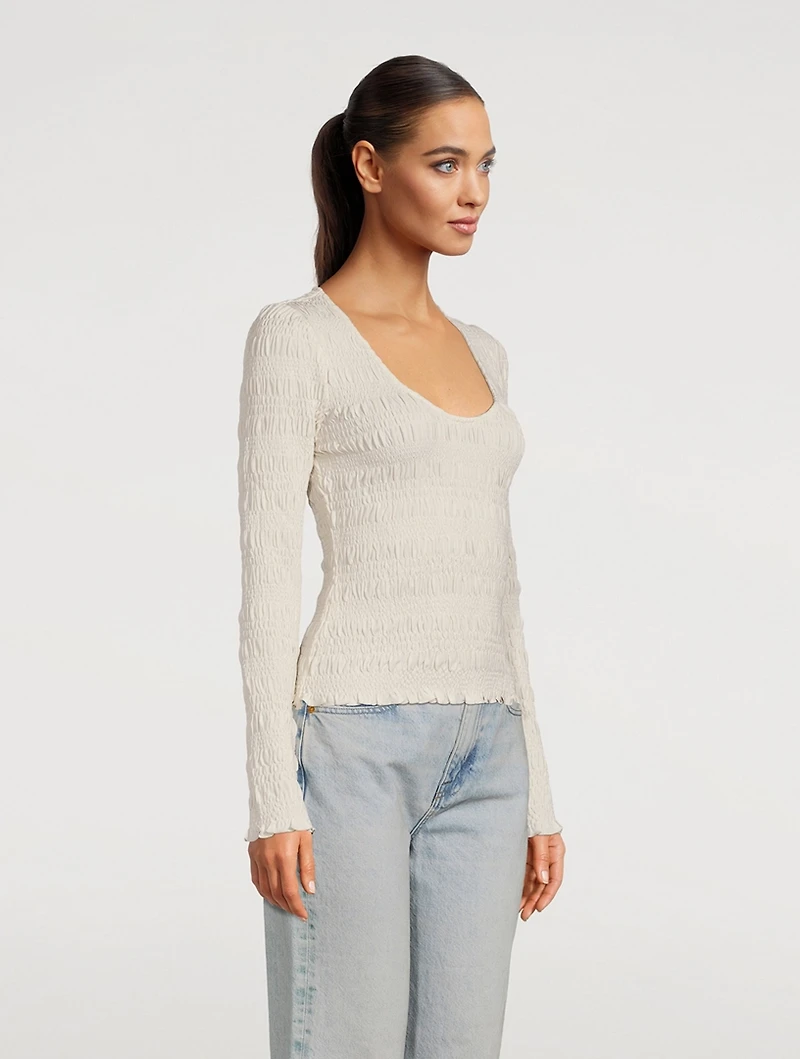 Scoopneck Crepe Top