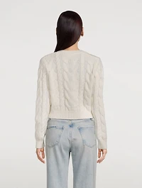 Cropped Cable-Knit Wool Sweater